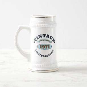 Personalized vintage 55th birthday party beer stein