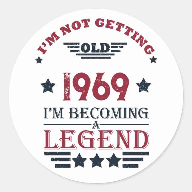 Personalized vintage 55th birthday party classic round sticker (Front)