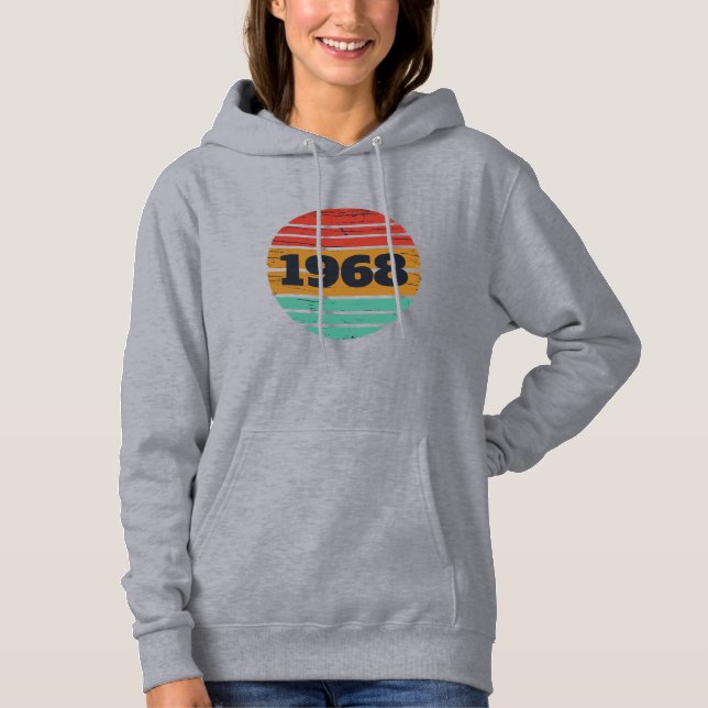 Personalized vintage 55th birthday party hoodie (Front)