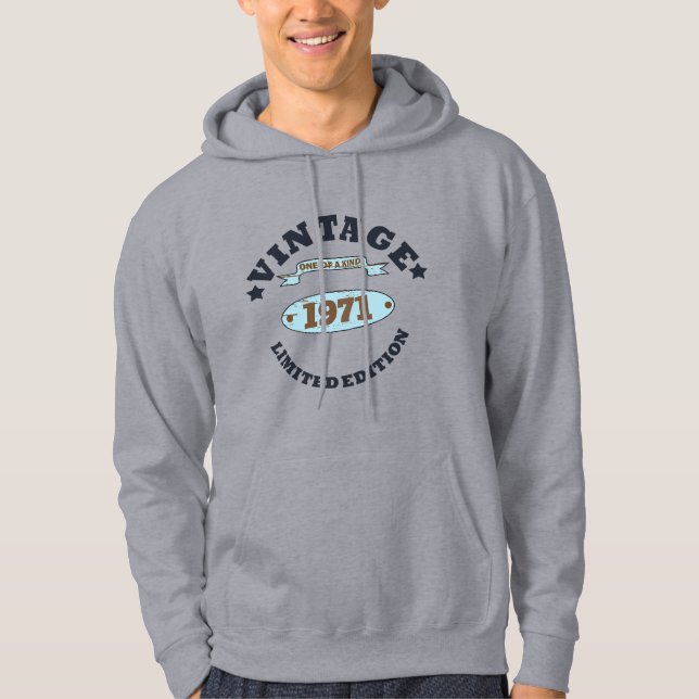 Personalized vintage 55th birthday party hoodie (Front)