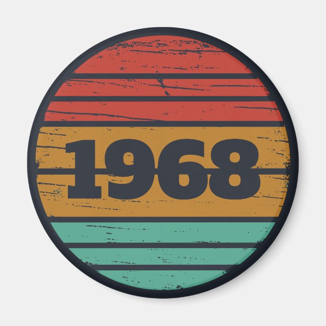 Personalized vintage 55th birthday party magnet (Front)