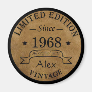 Personalized vintage 55th birthday party magnet