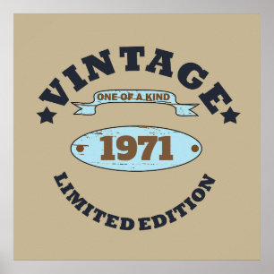 Personalized vintage 55th birthday party poster