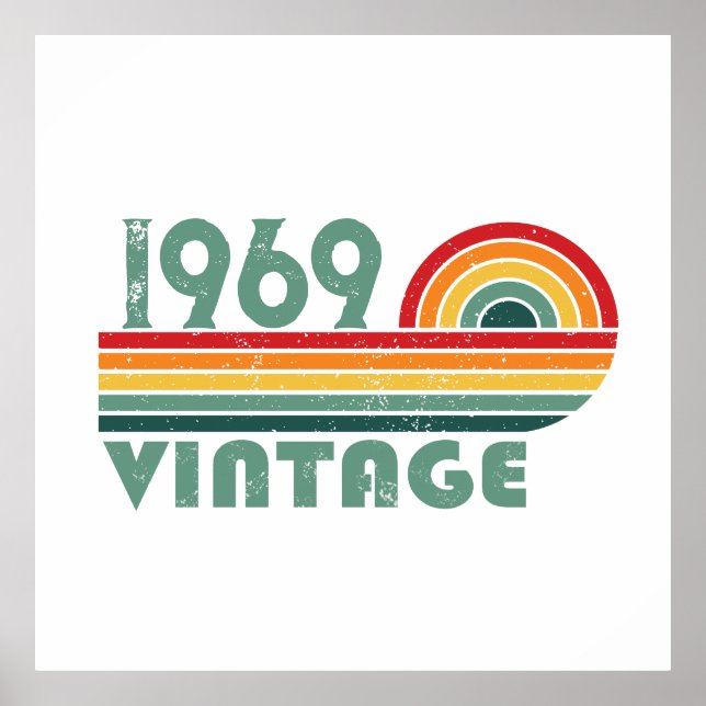 Personalized vintage 55th birthday party poster (Front)