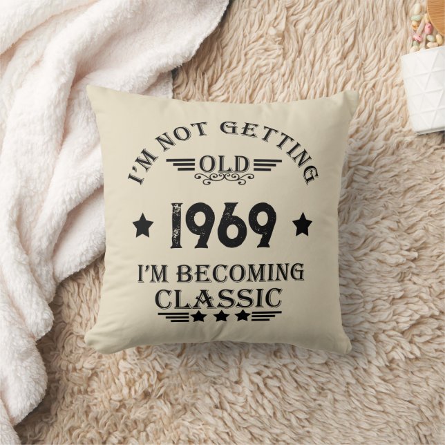 Personalized vintage 55th birthday party throw pillow (Blanket)