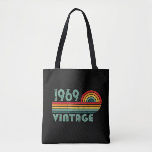 Personalized vintage 55th birthday party tote bag