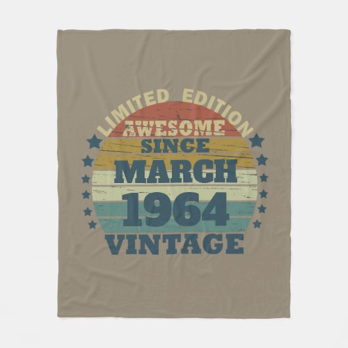 Personalized vintage 60th birthday gift fleece blanket