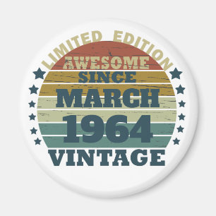 Personalized vintage 60th birthday gift magnet