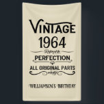 Personalized vintage 60th birthday gifts black banner<br><div class="desc">You can add some originality with this limited edition, premium quality, and original, classy, retro, and vintage-looking birthday graphic design with a cool typography font. This is a great gift idea for men, women, husbands, wives, girlfriends, and boyfriends who will love this one-of-a-kind piece of art. The best unique and...</div>