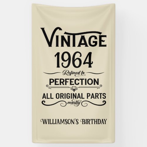 Personalized vintage 60th birthday gifts black banner