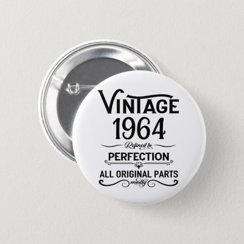 Personalized vintage 60th birthday gifts black button