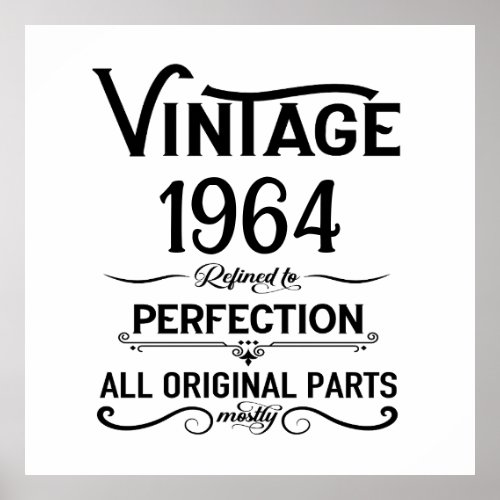 Personalized vintage 60th birthday gifts black poster