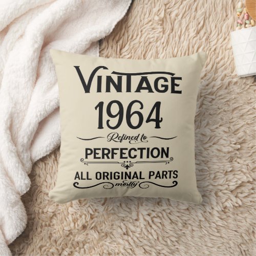 Personalized vintage 60th birthday gifts black throw pillow