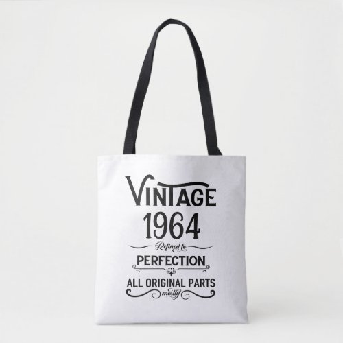 Personalized vintage 60th birthday gifts black tote bag