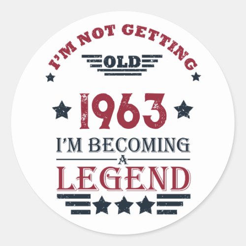 Personalized vintage 60th birthday gifts classic round sticker