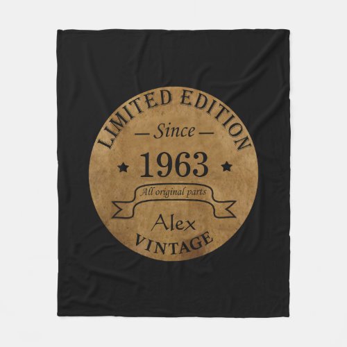 Personalized vintage 60th birthday gifts fleece blanket