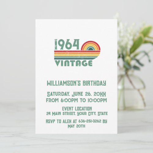 Personalized vintage 60th birthday gifts invitation