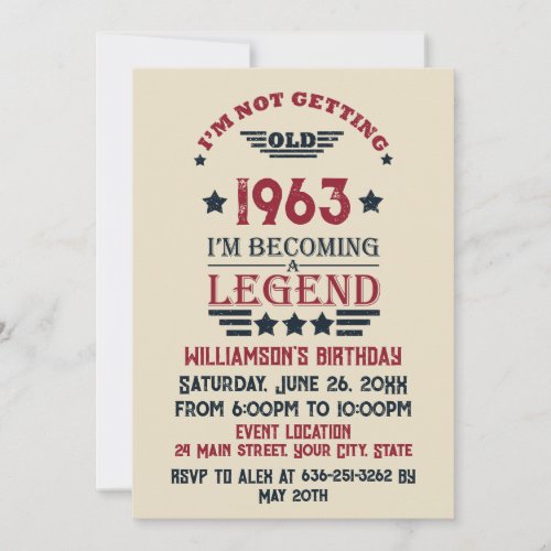 Personalized vintage 60th birthday gifts invitation