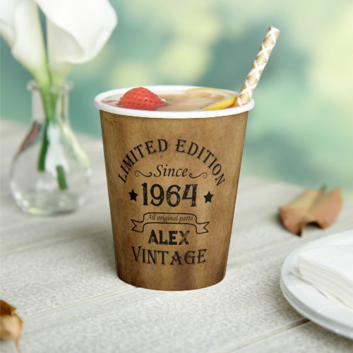 Personalized vintage 60th birthday gifts paper cups