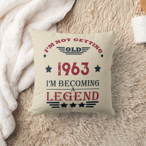 Personalized vintage 60th birthday gifts throw pillow