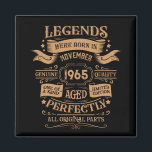 Personalized vintage 60th birthday whiskey label magnet<br><div class="desc">You can add some originality to your wardrobe collection with this vintage classic birthday graphic design with awesome typography font lettering, is a great gift idea for men, women, husbands, wife girlfriends, and a boyfriend who will love this one-of-a-kind artwork. The best amazing and funny holiday present for your happy...</div>