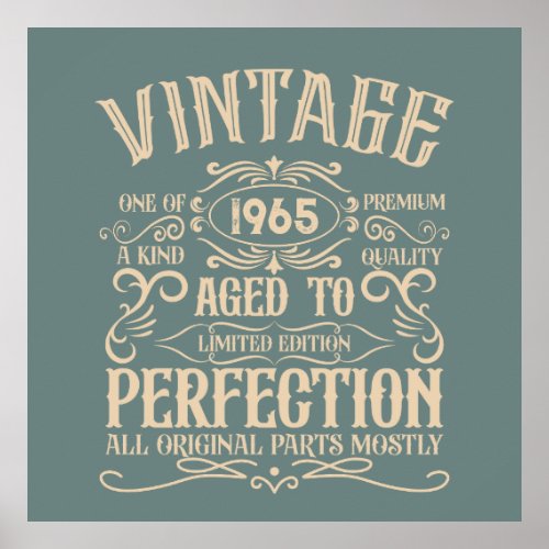 Personalized vintage 60th birthday whiskey themed poster