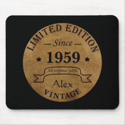 Personalized vintage 65 birthday mouse pad