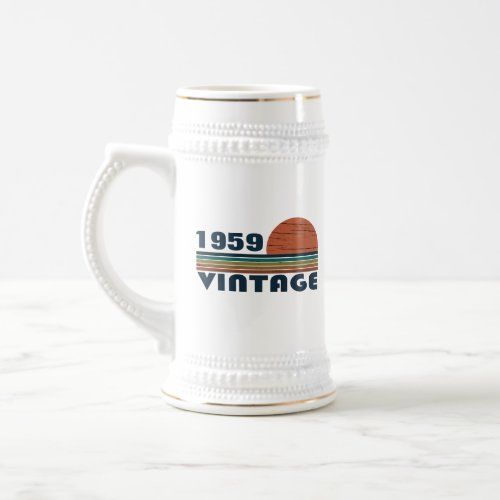 Personalized vintage 65th birthday beer stein