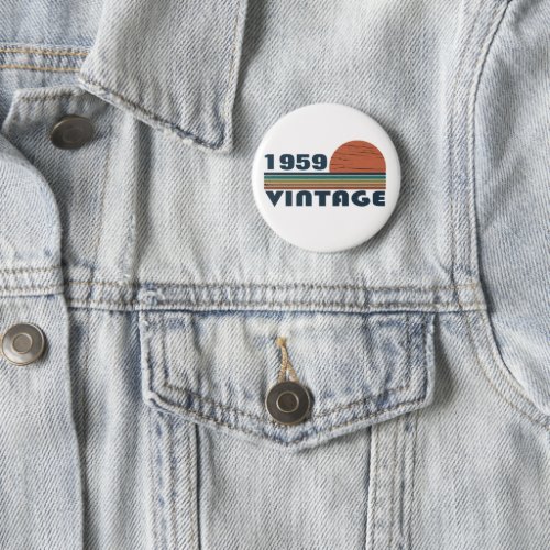 Personalized vintage 65th birthday button