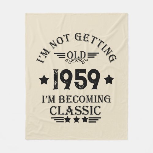 Personalized vintage 65th birthday fleece blanket