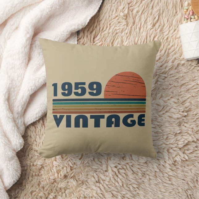 Personalized vintage 65th birthday gift throw pillow (Blanket)