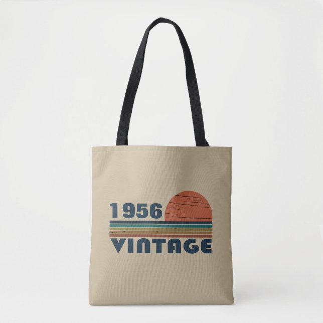 Personalized vintage 65th birthday gift tote bag (Front)