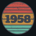 Personalized vintage 65th birthday gifts classic round sticker<br><div class="desc">You can add some originality to your wardrobe collection with this vintage classic birthday graphic design with awesome typography font lettering, It is a great gift for men, women, husbands, wife, girlfriend, and a boyfriend who will love this one-of-a-kind artwork. The best amazing and funny holiday present for your happy...</div>