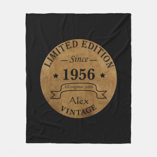 Personalized vintage 65th birthday gifts fleece blanket