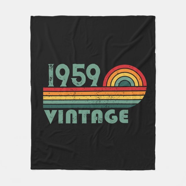 Personalized vintage 65th birthday gifts fleece blanket (Front)