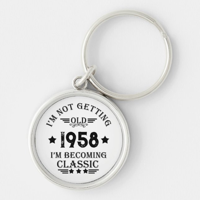 Personalized vintage 65th birthday gifts keychain (Front)