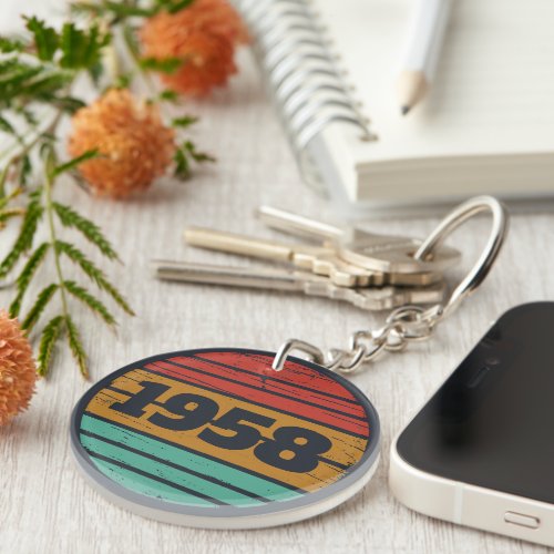 Personalized vintage 65th birthday gifts keychain
