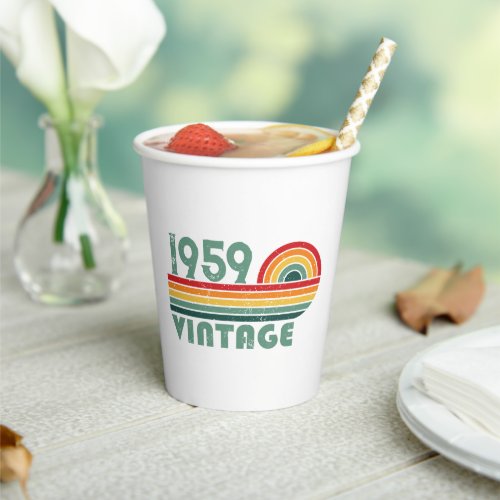 Personalized vintage 65th birthday gifts paper cups