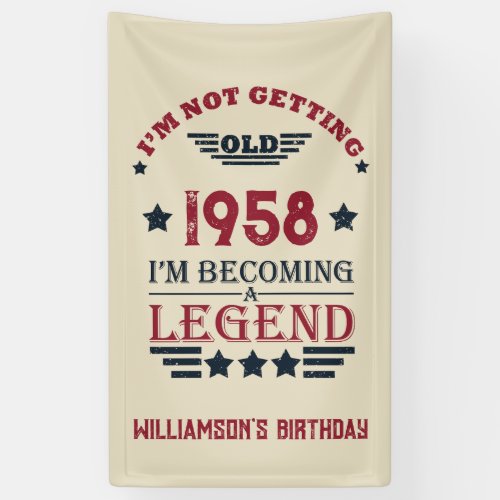 Personalized vintage 65th birthday gifts red banner