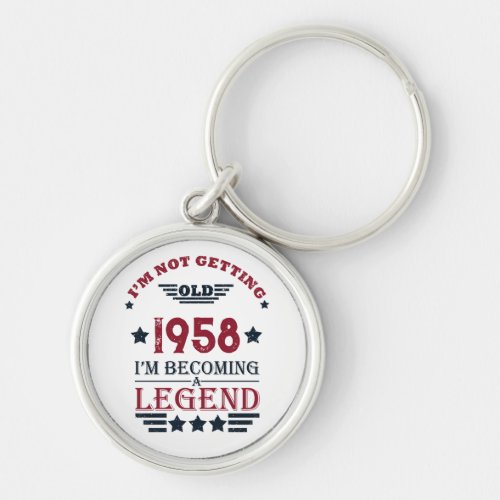 Personalized vintage 65th birthday gifts red keychain