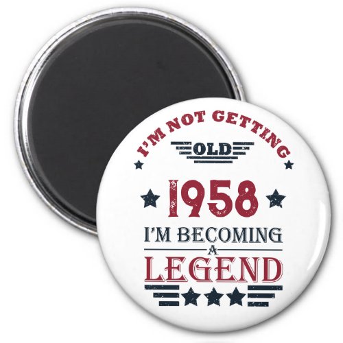 Personalized vintage 65th birthday gifts red magnet