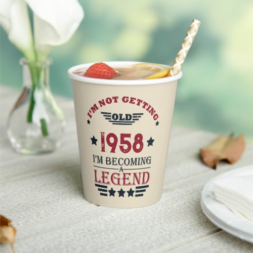 Personalized vintage 65th birthday gifts red paper cups