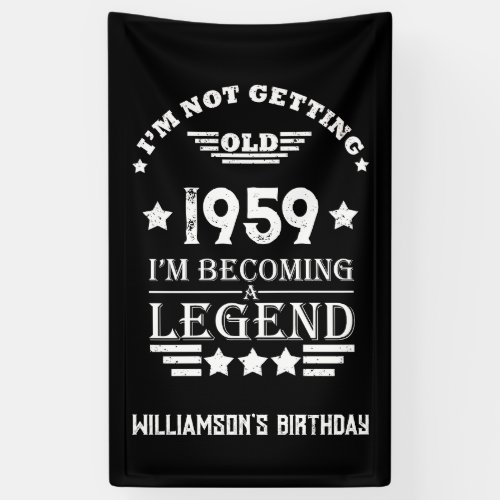 Personalized vintage 65th birthday gifts white banner