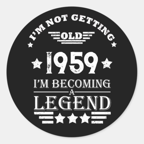 Personalized vintage 65th birthday gifts white classic round sticker