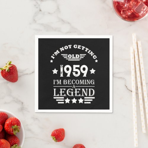 Personalized vintage 65th birthday gifts white napkins