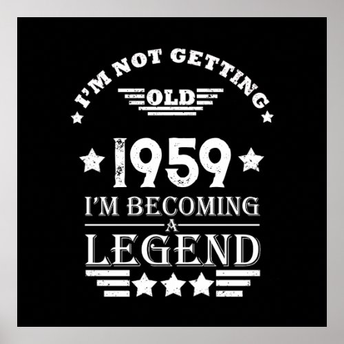 Personalized vintage 65th birthday gifts white poster