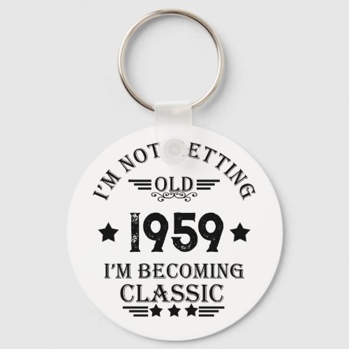 Personalized vintage 65th birthday keychain