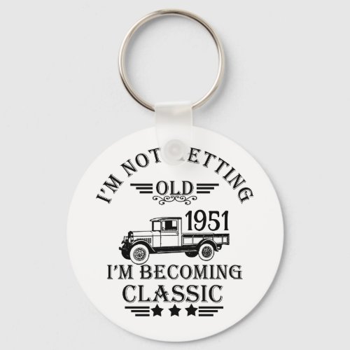 Personalized vintage 65th birthday mens gifts keychain