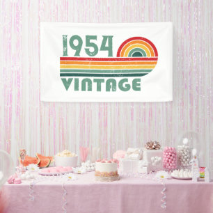 Personalized vintage 65th birthday party banner