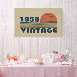 Personalized vintage 65th birthday party banner